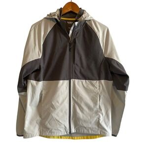 Bonobos Fielder Lightweight Hooded Full Zip Jacket Men's Size Small‎ Gray White